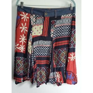 Desigual Skirt Patchwork Denim Waist 16.5” @waist. Knee Length. Spain size 38.